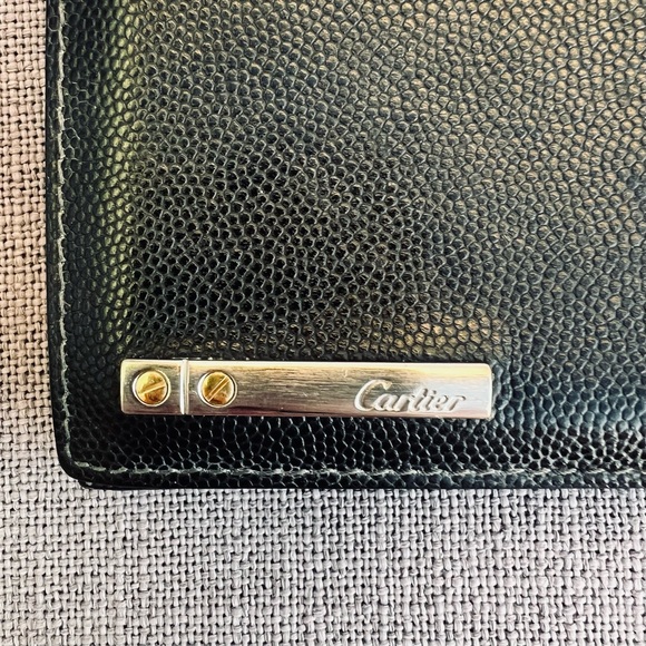 Cartier Caviar Skin Santos Card Case Leather Wallet - Picture 3 of 6